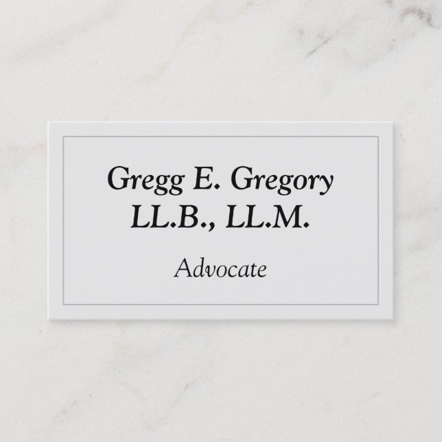 Simple and Basic Advocate Business Card (Front)