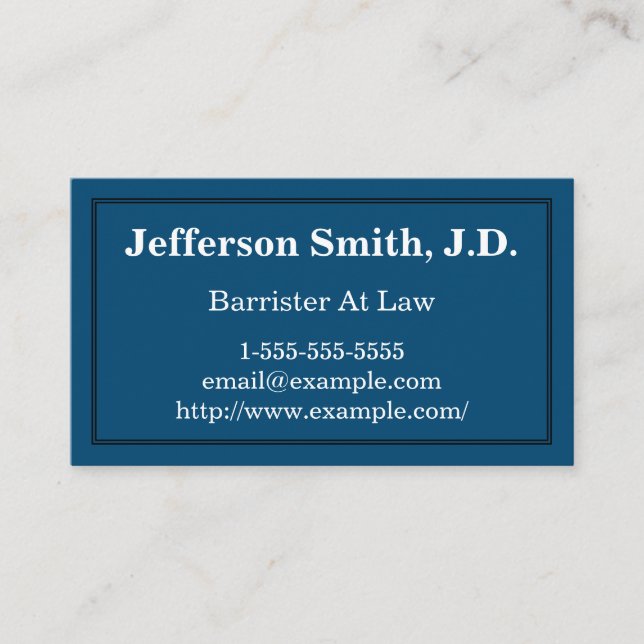 Simple and Basic Barrister At Law Business Card (Front)