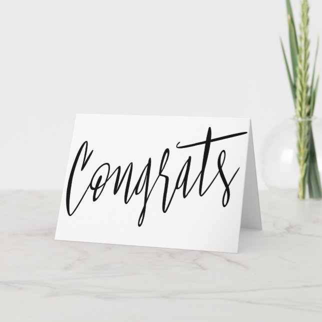 Simple and beautiful calligraphy "Congrats" Card (Front)