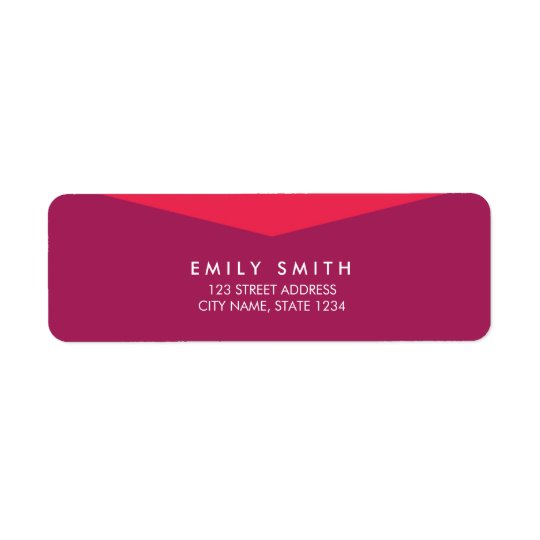 Simple and Bold Colour Block Purple & Pink Address Return Address Label