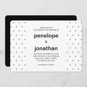Simple and Chic Black and White Dots Invitation