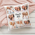Simple and Chic Class of 2023 Heart Photo Collage Throw Pillow<br><div class="desc">This chic black and white pillow features a photo grid with eight of your personal photos, and trendy modern script typography that says "class of 2023". There is also an elegant little heart with a faux rose gold look. On the back, you can add any names, a class motto, or...</div>