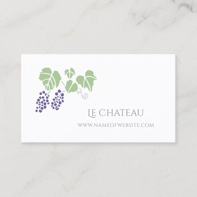 Simple and Chic Grape Vine Fruit Logo Business Card (Front)