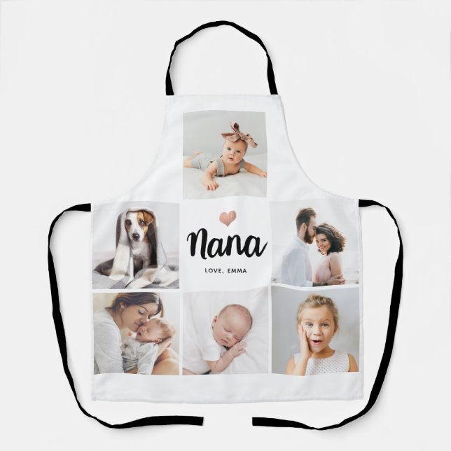 Simple and Chic | Heart Photo Collage for Nana Apron (Front)