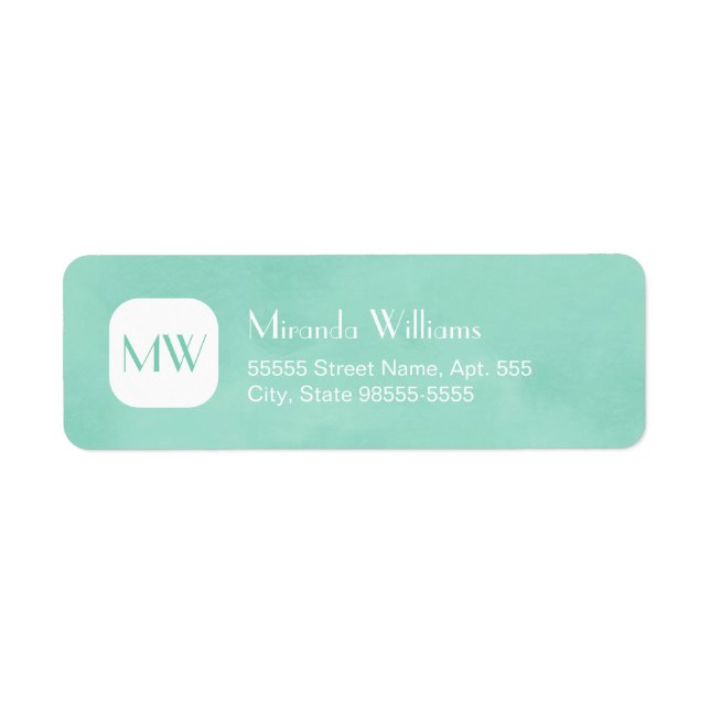 Simple and Chic Mint Green Monogram With Name (Front)