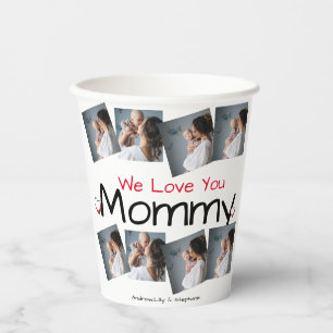 Simple and chic   Mother Days Gift  Photo Collage Paper Cups