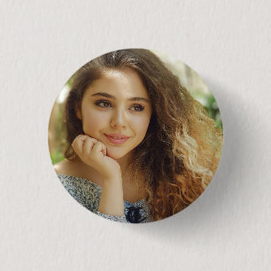 Simple and Chic Personalized Photo 1 Inch Round Button