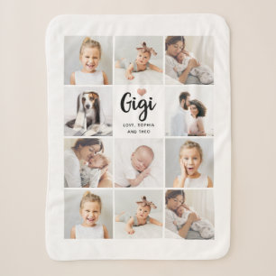 Simple and Chic   Photo Collage and Heart for Gigi Sherpa Blanket
