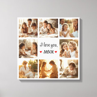 Simple and Chic Photo Collage Canvas for Mom Gift Print