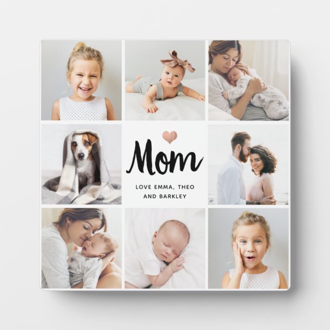 Simple and Chic | Photo Collage for Mom with Heart Plaque (Front)
