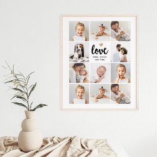 Simple and Chic Photo Collage   Love with Heart Poster