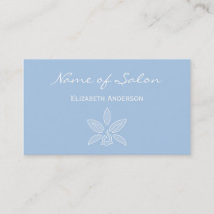 Simple and Chic Salon in Placid Light Blue Floral Business Card