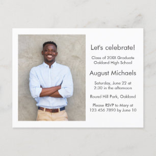 Simple and Classic Graduation Party Photo Postcard