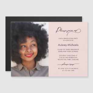 Simple and Classic Photo Graduation Party Magnetic Invitation