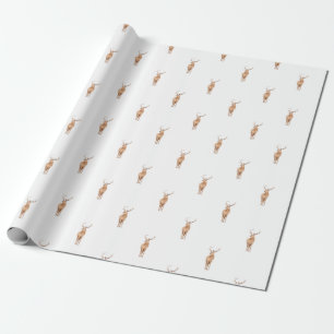 Simple and Classic Rustic Reindeer Wrapping Paper
