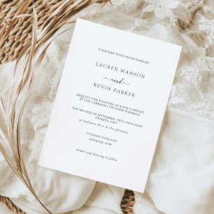 Simple and classic serif font wedding  invitation