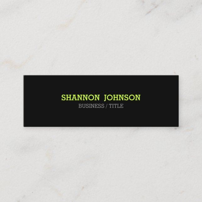 Simple and Clean Slim business card - green accent (Front)
