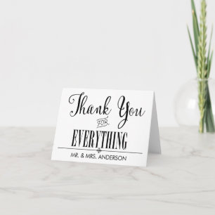 Simple and Clean Thank You Black and White Card