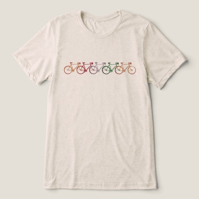 Simple and Cool Five Bikes  Tri-Blend Shirt (Design Front)