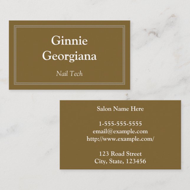 Simple and Customizable Nail Tech Business Card (Front/Back)