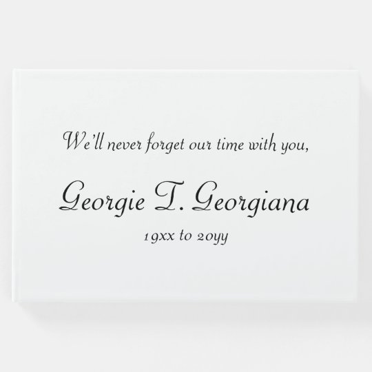 Simple and Customized Condolences Guestbook