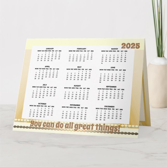 Simple and Cute Calendar 2025 Folded Card (Front)