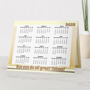 Simple and Cute Calendar 2025 Folded Card