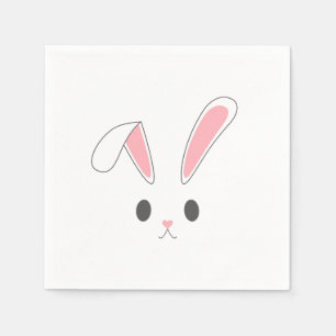 Simple and Cute Easter Bunny Rabbit Paper Napkin