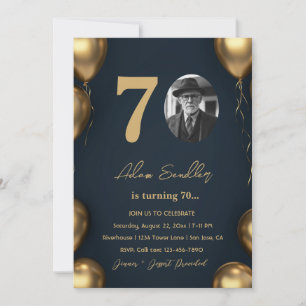 Simple and Elegant 70th birthday party Invitation