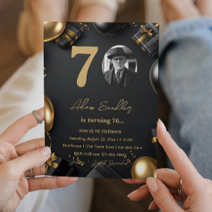 Simple and Elegant 70th birthday party Invitation