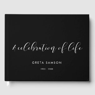 Simple and elegant A celebration of life funeral Guest Book