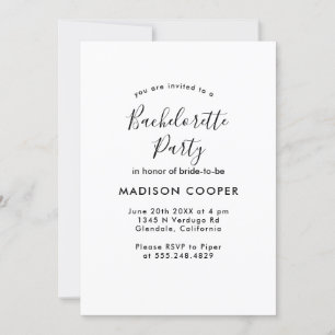 simple and elegant  Bachelorette party Invitation
