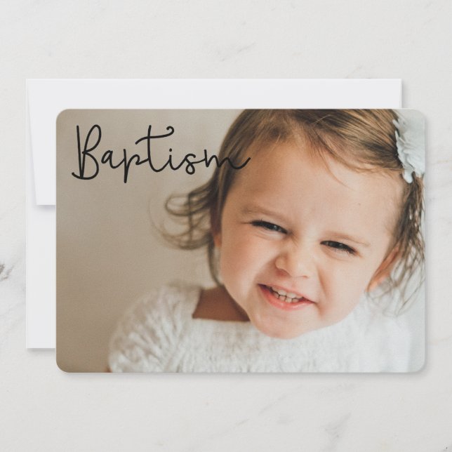Simple and Elegant Baptism Baby thank you Card (Front)