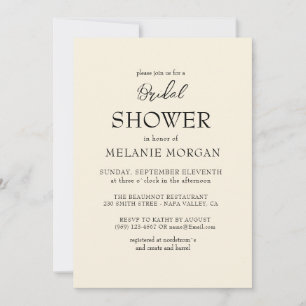 Simple and Elegant beige Bridal Shower Invitation