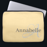 Simple and Elegant Beige monogram and name Laptop Sleeve<br><div class="desc">Protect your laptop in style with the Simple and Elegant Red Monogram and Name Laptop Sleeve. Featuring a bold red background with a customizable monogram and name, this sleek and modern design adds a personal touch while keeping your device safe. Made from durable and lightweight materials, this laptop sleeve provides...</div>