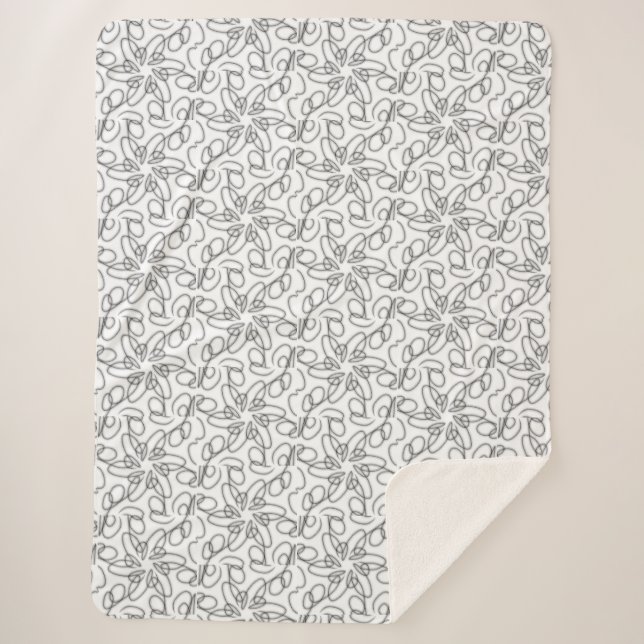 simple and elegant black and white Sherpa Blanket (Front)