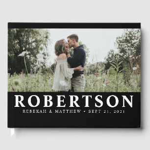 Simple and Elegant Black Photo Guest book