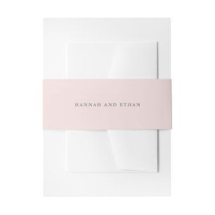 Simple and Elegant Blush Pink Solid Colour Invitation Belly Band
