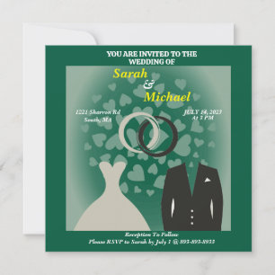 Simple and Elegant Bride and Groom Heart 