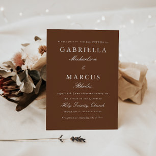 Simple and Elegant Brown Wedding Invitation