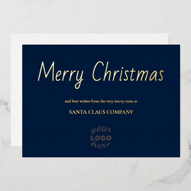 Simple and elegant Business Golden Holiday Card (Front/Back)