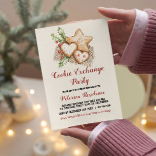 Simple and Elegant Christmas Cookie Exchange Invitation