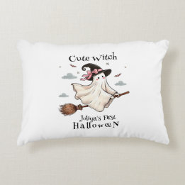 Simple and Elegant Cute witch first Halloween Accent Pillow