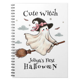 Simple and Elegant Cute witch first Halloween Notebook