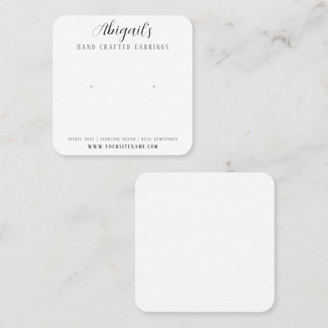 Simple and Elegant Earring Card  (Front/Back)