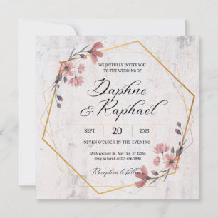 Simple and Elegant Floral wedding invitation Card