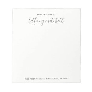 Simple and Elegant Grey and White Typography Notepad