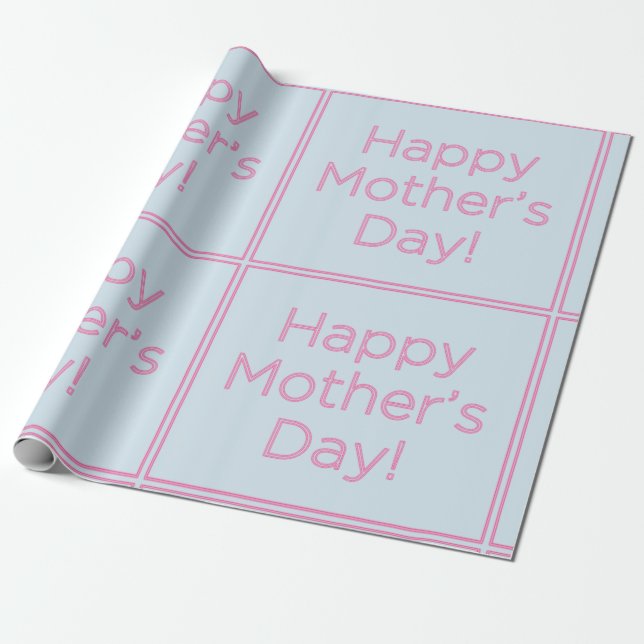 Simple and Elegant Happy Mother's Day in a Box Wrapping Paper (Unrolled)