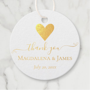 Simple and Elegant Heart Names Thank You Favour Tags
