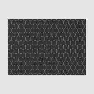 Simple And Elegant Honeycomb Pattern Black & Grey Tissue Paper